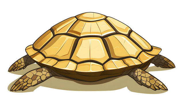 Vintage Cartoon Turtle Shell Illustration for Designs - Detailed Retro Turtle Element Art