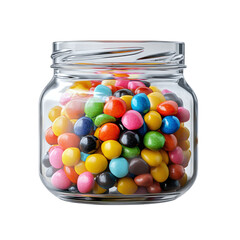 Vibrant Candy Jar Filled with Rainbow Colored Sweets