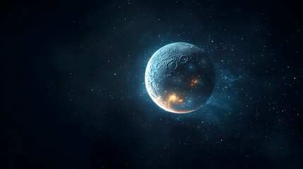 Obraz premium Abstract Glowing Planet In Space