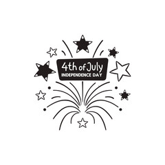 Black Silhouette Of Celebration Fireworks Display On White Background Festive Holiday Vector Illustration Party Celebration Element