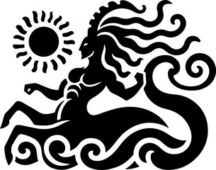 sketch illustration icon logo symbol animal mythology ethnic traditional