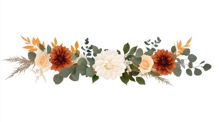 Elegant Floral Arrangement with Rustic Touch in Warm Tones