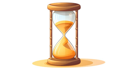 Sand Timer Cartoon Vector Illustration Isolated on White Background