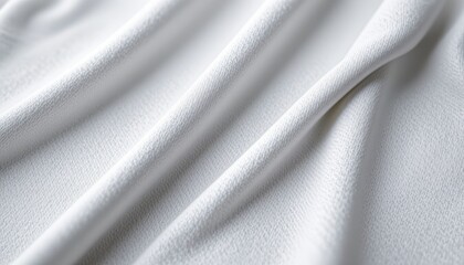 Fototapeta premium Soft White Fabric with Elegant Draping and Textured Surface for Creative Projects and Designs