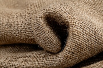 Close-up of natural burlap fabric texture