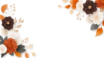 Elegant Floral Arrangement with Autumn Colors and Leaves Decoration