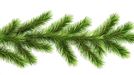 elegant green fir branches diagonally arranged, creating a natur