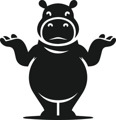 Animal vector silhouette of a hippo
