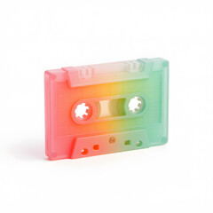 Obraz premium Vintage-Style Colorful Cassette Tape with a Nostalgic Design