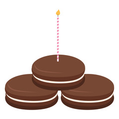 Chocolate Sandwich Cookies with Birthday Candle