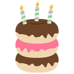 Stacked Donut Birthday Cake with Candles