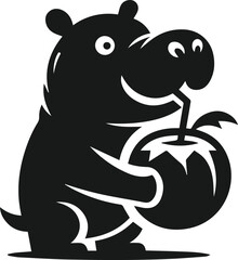 Animal vector silhouette of a hippo