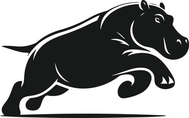 Animal vector silhouette of a hippo
