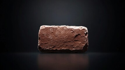 Isolated Textured Brown Brick on Dark Background for Minimalist Design