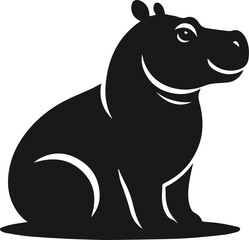Animal vector silhouette of a hippo