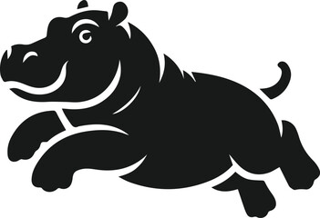 Animal vector silhouette of a hippo