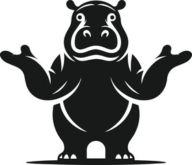 Animal vector silhouette of a hippo