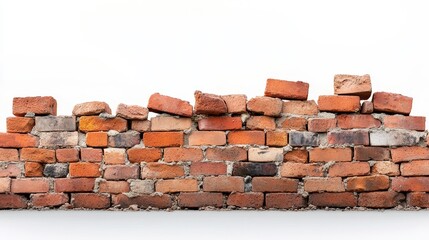 Fototapeta premium Rustic Red Brick Wall with Textured Surface and Weathered Finish