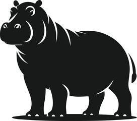 Animal vector silhouette of a hippo