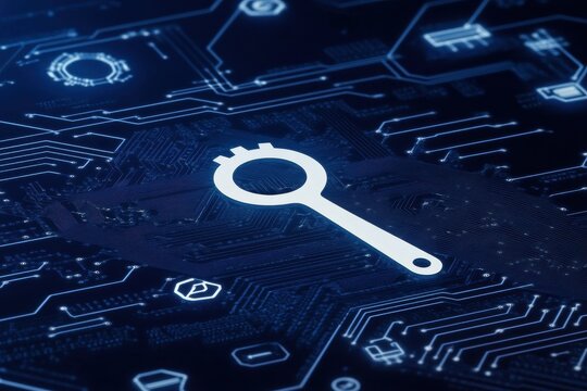 Digital magnifying glass on circuit board