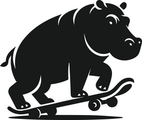 Animal vector silhouette of a hippo
