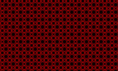 Traditional pattern background with circle, square geometric shape | Creative pattern with geometric line for texture, textile, fabric, garments, decoration, art, packaging with red-black effect