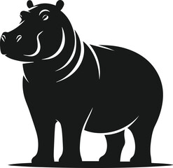 Animal vector silhouette of a hippo