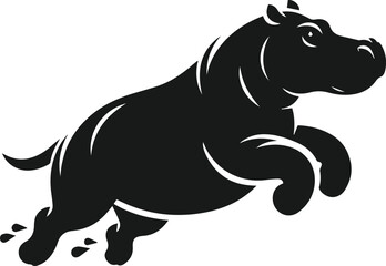 Animal vector silhouette of a hippo