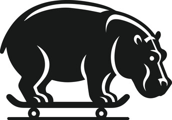 Animal vector silhouette of a hippo