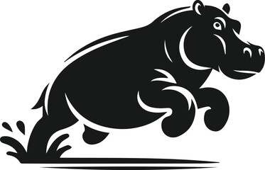 Animal vector silhouette of a hippo