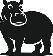 Animal vector silhouette of a hippo
