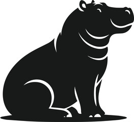 Animal vector silhouette of a hippo