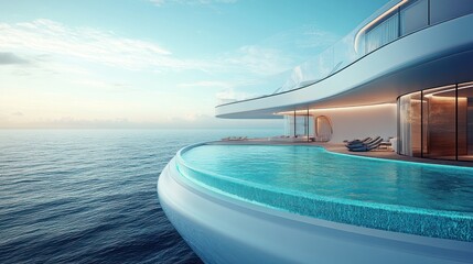 Futuristic Oceanfront Villa with Infinity Pool: Luxury and Modern Design