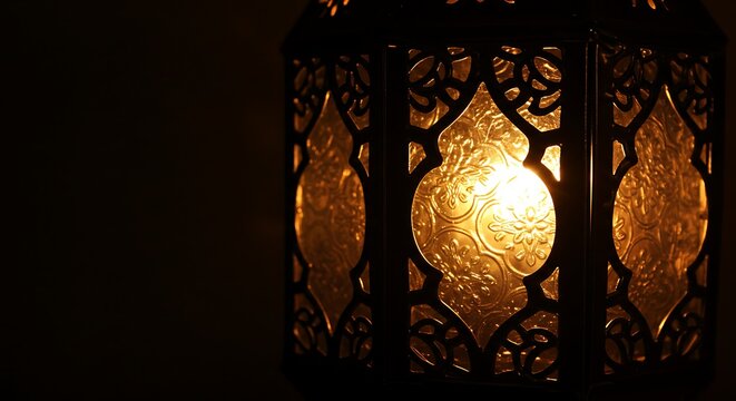 Warm glow emanates from intricate lantern - Powered by Adobe