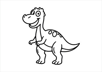 Obraz premium Dinosaur Coloring Page for Kids – A4 Printable Black and White Prehistoric Artwork