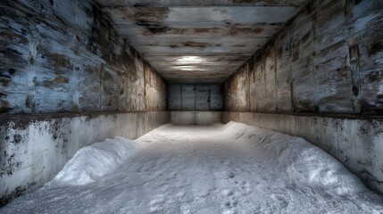 Obraz premium Snow plow truck bed filled with crystallized salt for efficient winter road maintenance reliable traction