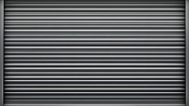 Gray rolling shutter metal sheet background offering industrial aesthetic perfect for architecture presentations modern branding