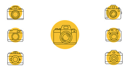 Camera Icons: Photography Equipment, Vintage Style