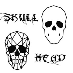 Head skull design vector on white background,skull head design illustration,skull head design on black and white,head skull vector image