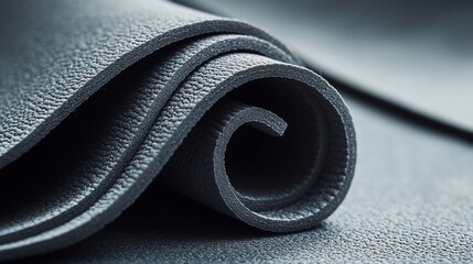 Rolled exercise mat close-up