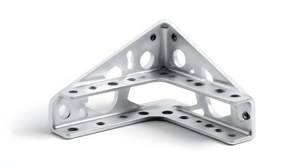 Obraz premium Solid Slice of Stamped Steel Bracket Front View Showcasing Remarkable Industrial Strength Precision Fabrication Detail