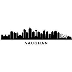 Naklejka premium Vaughan Skyline with Ontario, and Canada Cityscape Silhouette.
