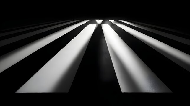 Admire Geometric Black and White Composition of Parallel Lines Creating Bold Abstract Optical Illusion Art