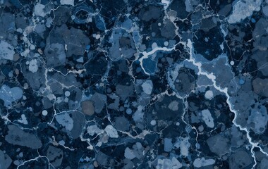Obraz premium High-Resolution Blue and White Cracked Marble Texture – Elegant Natural Stone Pattern for Backgrounds, Interior Design, and Digital Artwork