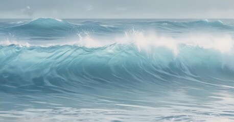 Soft blue watercolor waves, tranquil and ethereal  ,  gradient,  painting,  fluid