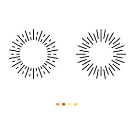 outline of sunlight. stock illustration. black and white