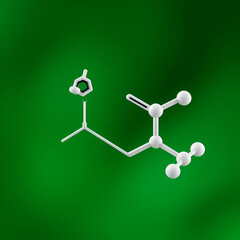 Hydroxylysine, Hyl molecule. It is amino acid, human metabolite. Structural chemical formula and molecule model.