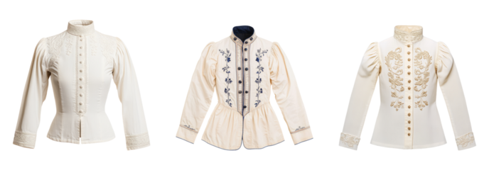 Vintage Elegant Shirts Isolated on Transparent Background Image