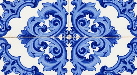 Decorative blue tile pattern design for backgrounds and textures in home decor and interior design