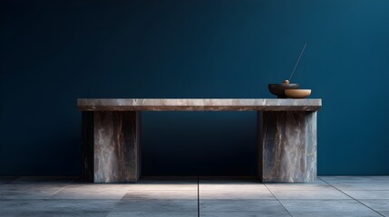 Adorn Your Space with Sleek Marble Console Table Featuring Onyx Incense Holder for Timeless Design